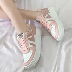 Women's White Lace-Up Casual Sneakers image 2
