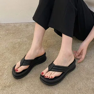Women's Thong Platform Wedge Flip Flops with Arch Support