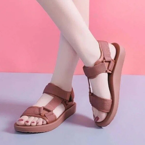 Women's Platform Sports Sandals - Black and Pink