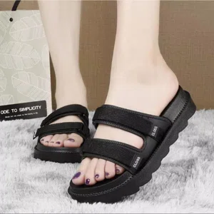 Women's Platform Sports Sandals - Black and Brown