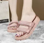 Women's Platform Sports Sandals - Black and Brown image 4