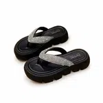 Women's Rhinestone Herringbone Thick Sole Slippers image 3