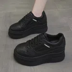 Women's Black Chunky Platform Sneakers image 2