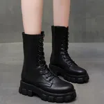 Women's Knee-High Leather Winter Boots with Square Heel image 2