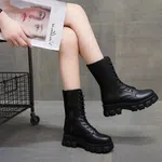 Women's Knee-High Leather Winter Boots with Square Heel image 5