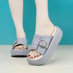 Women's Korean Style Summer Platform Sandals - Black and Blue image 1