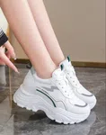 Women's Korean Style Heel Sneakers - Grey and White - Available at AfnoBazar Nepal