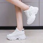 Women's Korean Style Heel Sneakers - Silver - Available at AfnoBazar Nepal
