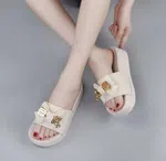 Women's Korean Style Ribbon Flat Sandals - White - Available at AfnoBazar Nepal