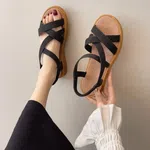 Women's Cross Stretch Strap Soft Sole Flat Sandals - Available at AfnoBazar Nepal