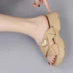 Women's Korean Style Platform Sandals - Burgundy - Available at AfnoBazar Nepal