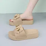 Women's Korean Style Ribbon Flat Sandals - Camel - Available at AfnoBazar Nepal