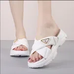 Women's Korean Style Platform Sandals - Beige, Black and White - Available at AfnoBazar Nepal