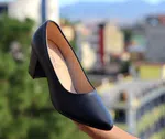 Women's Square Toe Block Heel Pumps - Available at AfnoBazar Nepal