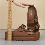 Women's Korean Style Platform Sandals - Black, Brown, Khaki and Pink - Available at AfnoBazar Nepal