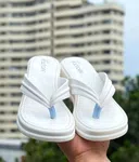 Women's Wedge Flip Flops - White and Black - Available at AfnoBazar Nepal