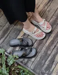Women's Toe Loop Wedge Platform Sandals - Beige - Available at AfnoBazar Nepal