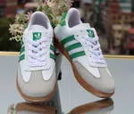 Women's Retro Three-Stripe Sneakers - White and Green - Available at AfnoBazar Nepal