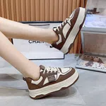 Women's Genuine Leather Lace-Up Platform Sneakers - Brown - Available at AfnoBazar Nepal