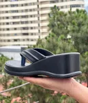Women's Wedge Flip Flops - White and Black - Available at AfnoBazar Nepal