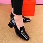 Women's Soft Block Heel Loafer Pumps - Camel - Available at AfnoBazar Nepal