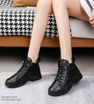 Women's Lace-Up Zip Platform Ankle Sneaker Boots - Black - Available at AfnoBazar Nepal