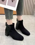 Women's Soft Leather Platform Block Heel Ankle Boots - Available at AfnoBazar Nepal