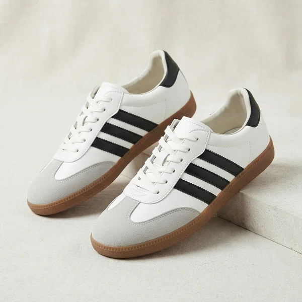 Women's Retro Low-Top Leather Casual Sneakers - Available at AfnoBazar Nepal