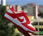 Women's Low-Top Sneakers with Red Laces - Red and White - Available at AfnoBazar Nepal