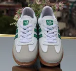 Women's Retro Three-Stripe Sneakers - White and Green - Available at AfnoBazar Nepal