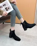 Women's Soft Leather Platform Block Heel Ankle Boots - Available at AfnoBazar Nepal