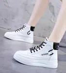 Women's Korean Style High-Top Canvas Sneakers - Available at AfnoBazar Nepal