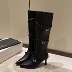 Women's Buckle Side Zip Over-the-Knee Platform Boots - Available at AfnoBazar Nepal