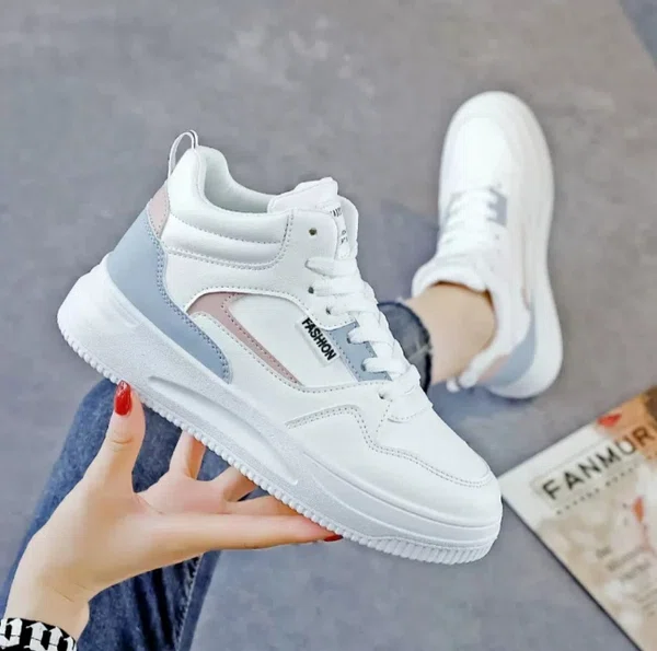 Women's White High-Top Skate Sneakers - Available at AfnoBazar Nepal