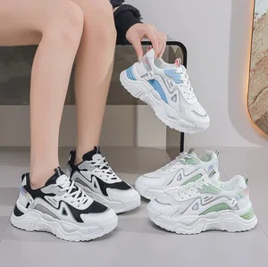 Women's Korean Style Lace-Up Platform Casual Shoes - Black and Blue - Available at AfnoBazar Nepal