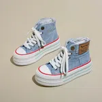 Women's Denim High-Top Platform Sneakers - Light Blue - Available at AfnoBazar Nepal