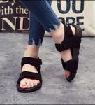 Women's Velcro Strap Hiking Sandals - All Black - Available at AfnoBazar Nepal