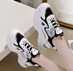 Women's Korean Style Lace-Up Platform Casual Shoes - Black - Available at AfnoBazar Nepal