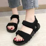 Women's Velcro Strap Hiking Sandals - All Black - Available at AfnoBazar Nepal