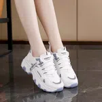 Women's Korean Style Lace-Up Platform Casual Shoes - Blue and White - Available at AfnoBazar Nepal
