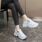 Women's Korean Style Lace-Up Platform Casual Shoes - Blue and White - Available at AfnoBazar Nepal