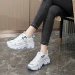 Women's Korean Style Lace-Up Platform Casual Shoes - Blue and White - Available at AfnoBazar Nepal
