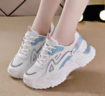 Women's Korean Style Lace-Up Platform Casual Shoes - Black and Blue - Available at AfnoBazar Nepal
