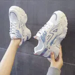 Women's Korean Style Lace-Up Platform Casual Shoes - Blue - Available at AfnoBazar Nepal