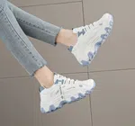 Women's Korean Style Lace-Up Platform Casual Shoes - Blue and White - Available at AfnoBazar Nepal