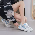Women's Korean Style Lace-Up Platform Casual Shoes - Blue - Available at AfnoBazar Nepal