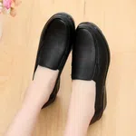 Women's Leather Slip-On Wedge Shoes - Black and Brown - Available at AfnoBazar Nepal