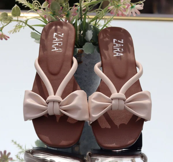 Women's Soft Bow Sandals - Available at AfnoBazar Nepal