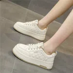 Women's Korean Style Quilted Platform Sneakers - Black and Beige - Available at AfnoBazar Nepal