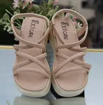 Women's Criss-Cross Wedge Sandals with Elastic Back - Available at AfnoBazar Nepal